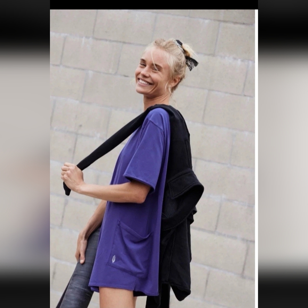 FP MOVEMENT BY FREE PEOPLE HOT SHOT TEE ROMPER IN PURPLE 💜 GRAPE🍇